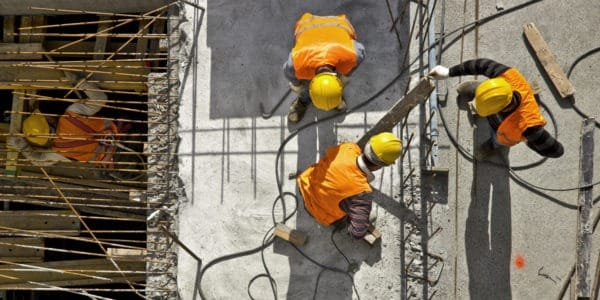 Construction,Site,Workers,-,Aerial,-,Top,View